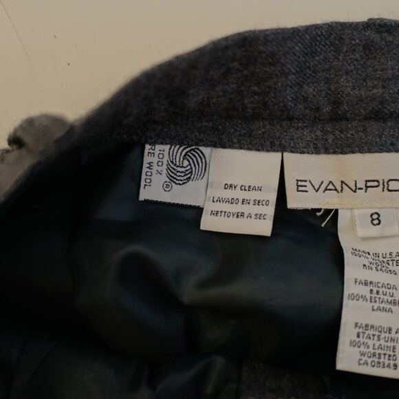 Evan Picone Gray Pleated Cuffed High Rise Dress Pants -8- 27 / 29.5 Worsted Wool - Picture 8 of 8